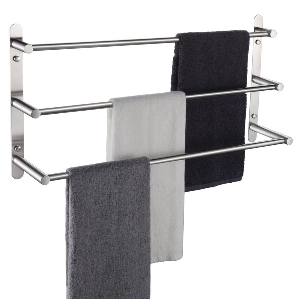3-Tiers Ladder Bath Towel Rack Wall Mount Stainless Steel  Brushed Nickel 24"